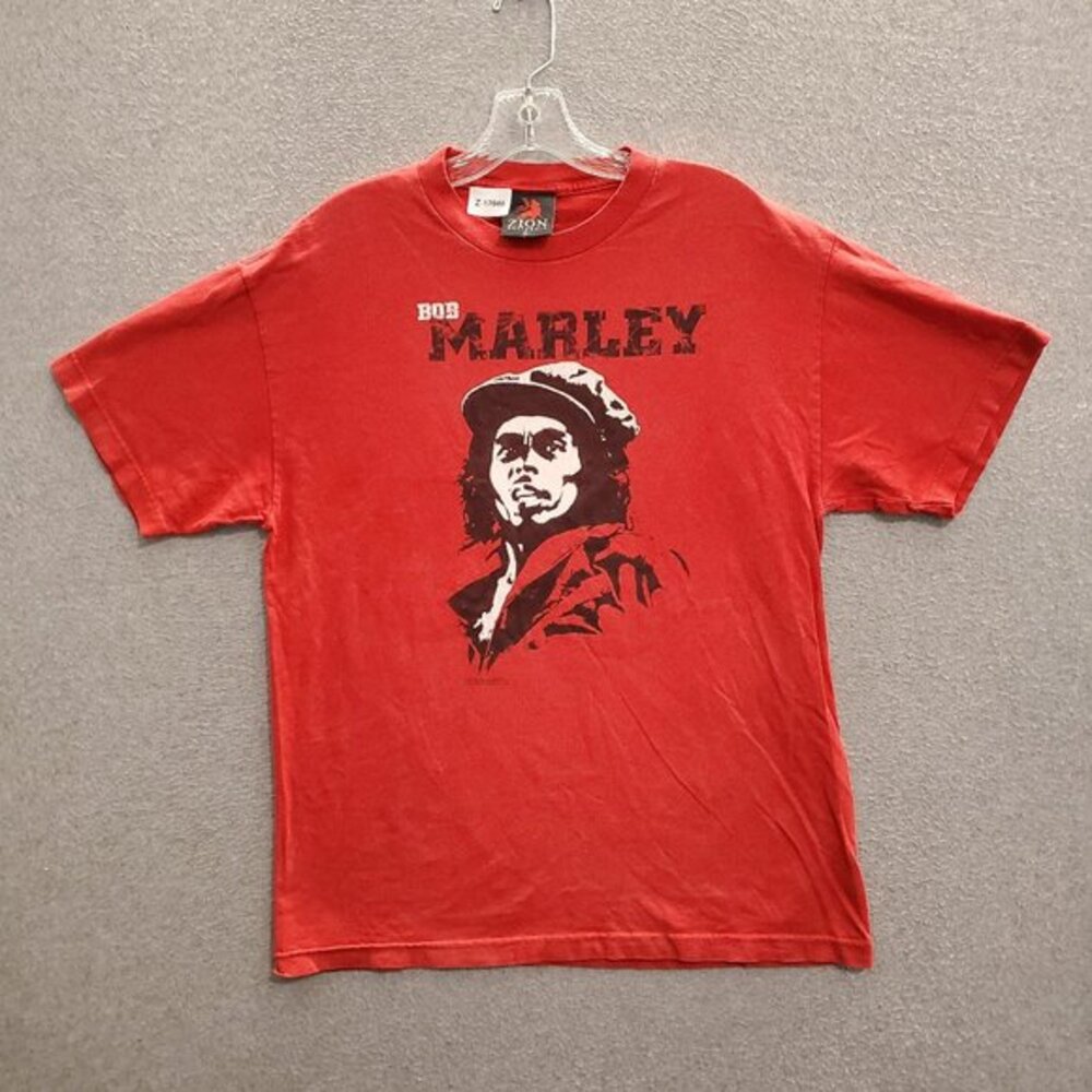 VINTAGE Bob Marley Men Shirt Large Red 2001 Better To Die Fighting For Freedom